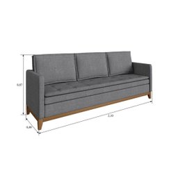 Sofá Inga 3 e 2 Lugares Grafite Casa de Pedra - 3