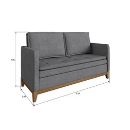 Sofá Inga 3 e 2 Lugares Grafite Casa de Pedra - 2