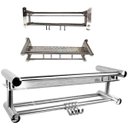 Ver imagem 1 de Suporte Organizador Cozinha Banheiro Aço Inox Multiuso Porta Tempero Shampoo Condicionador Sabonete 
