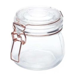 Conjunto pote mantimento hermético 3pçs vidro Rose Gold - 2