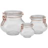 Conjunto pote mantimento hermético 3pçs vidro Rose Gold - 1