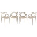Ver imagem 1 de Kit 4 Cadeiras Allegra em Pp para Área Externa e Sala de Jantar ou Estar Cor Nude Ecomhome