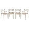 Kit 4 Cadeiras Allegra em Pp para Área Externa e Sala de Jantar ou Estar Cor Nude Ecomhome - 1