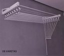 Ver imagem 3 de Varal Parede Individual 8 Varetas Branco Apartamento 120cm