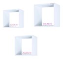 Ver imagem 3 de Trio Nicho Quadrado Decorativo 30cm/25cm/20cm Quartos Salas