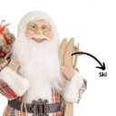 Ver imagem 2 de Papai Noel Decorativo Casaco Xadrez Ski e Saco de Presentes 45cm - Bela Flor