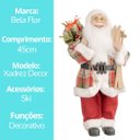 Ver imagem 3 de Papai Noel Decorativo Casaco Xadrez Ski e Saco de Presentes 45cm - Bela Flor