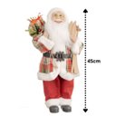 Ver imagem 4 de Papai Noel Decorativo Casaco Xadrez Ski e Saco de Presentes 45cm - Bela Flor