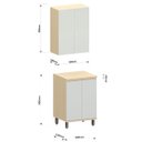 Ver imagem 4 de Kit Armário Aéreo e Balcão 2 Portas 60 Cm Aurora Cinza Cristal Pet/cinza Cristal