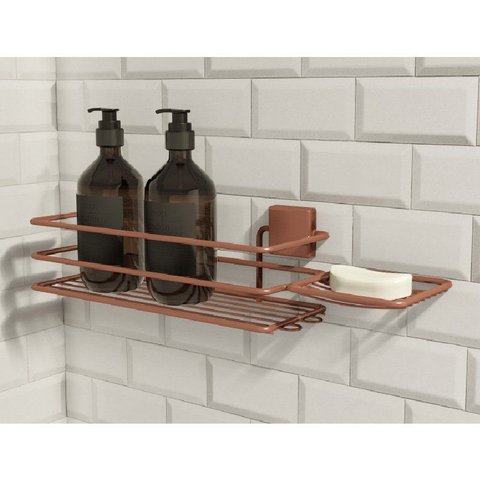 Porta Shampoo com Saboneteira - Linha Premium Decotec Cobre