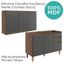 Ver imagem 3 de Armario Aereo Balcao Pia 120 Cm Mdf Kali Carvalho Toq Chumbo