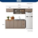 Ver imagem 3 de Cozinha Modulada Olivia 5 Peças com Aéreo de 120cm com Vidro Reflex Poliman Móveis