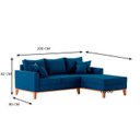 Ver imagem 4 de Sofá 3 Lugares Beny com Chaise Direito Suede Azul