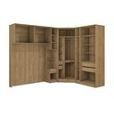 Ver imagem 3 de Guarda Roupa Quarto Modulado Casal Adapt 7 Peças Nogueira/Azul Profundo 296cm x 210cm - Kappesberg