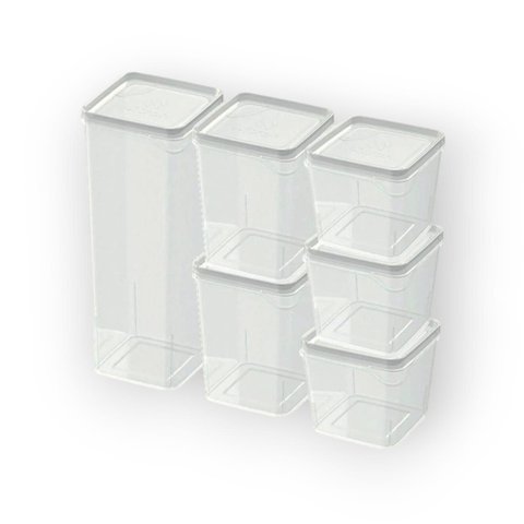 Kit Potes Modulares com 6 Pecas Transparente - Nitron