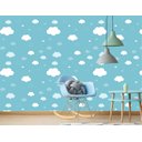 Ver imagem 1 de Papel de Parede Infantil - Céu Nuvens Azul Arte Destaque 3,50 Metros