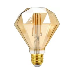 Kit 2 Lâmpadas Filamento Led Diamante G95 4w Vidro Âmbar Biv - 1