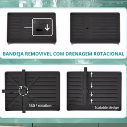 Escorredor de Louça Talheres Prato Copo Pia Bancada Mesa Cozinha Suporte Limpeza Multiuso Organizaça - 7
