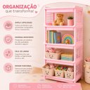 Ver imagem 5 de Organizador Rosa Infantil 5 Prateleiras Rack Multiuso Brinquedos Roupas Sapatos