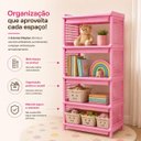 Ver imagem 3 de Organizador Rosa Infantil 5 Prateleiras Rack Multiuso Brinquedos Roupas Sapatos