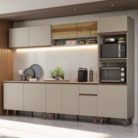 Armário de Cozinha Completa 300cm Nice Madesa 01