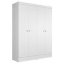 Ver imagem 3 de Guarda Roupa 4 Portas de Abrir Solteiro 135cm 5 Nichos Renzo Branco Fosco
