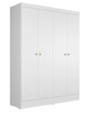 Ver imagem 3 de Guarda Roupa 4 Portas de Abrir Solteiro 135cm 5 Nichos Renzo Branco Fosco