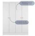 Ver imagem 2 de Guarda Roupa 4 Portas de Abrir Solteiro 135cm 5 Nichos Renzo Branco Fosco