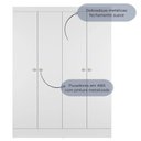 Ver imagem 2 de Guarda Roupa 4 Portas de Abrir Solteiro 135cm 5 Nichos Renzo Branco Fosco