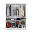 Ver imagem 7 de Guarda Roupa 4 Portas de Abrir Solteiro 135cm 5 Nichos Renzo Branco Fosco