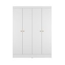 Ver imagem 6 de Guarda Roupa 4 Portas de Abrir Solteiro 135cm 5 Nichos Renzo Branco Fosco