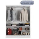 Ver imagem 4 de Guarda Roupa 4 Portas de Abrir Solteiro 135cm 5 Nichos Renzo Branco Fosco