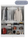 Ver imagem 4 de Guarda Roupa 4 Portas de Abrir Solteiro 135cm 5 Nichos Renzo Branco Fosco