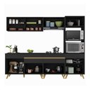Ver imagem 4 de Armário de Cozinha Completa 252cm Veneza Multimóveis V3715 Preto/Dourado