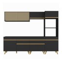 Ver imagem 3 de Armário de Cozinha Completa 252cm Veneza Multimóveis V3715 Preto/Dourado