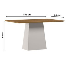 Mesa de Jantar 135x90 Cm Barbara sem Vidro Ype Off White – New Ceval - 2