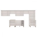 Ver imagem 3 de Cozinha Completa Iluminata 14 Portas 3 Gavetas 100% Mdf com Vidro Branco/fendi - Genialflex