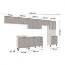 Ver imagem 4 de Cozinha Completa Iluminata 14 Portas 3 Gavetas 100% Mdf com Vidro Branco/fendi - Genialflex