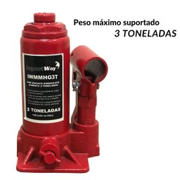 Macaco Hidráulico Garrafa 3 Toneladas Elevação 36 Cm Carro Importway Iwmmhg3t - 6
