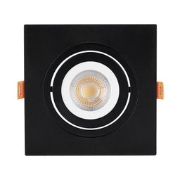 Spot de Embutir Quadrado Preto para Lâmpada Par20 - 1 Spot de Embutir Quadrado Preto para Lâmpada Par20 - 1