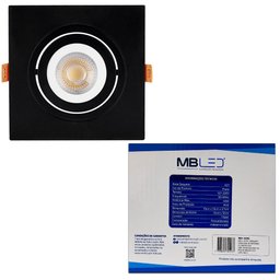 Spot de Embutir Quadrado Preto para Lâmpada Par20 - 4 Spot de Embutir Quadrado Preto para Lâmpada Par20 - 4