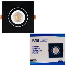 Spot de Embutir Quadrado Preto para Lâmpada Par20 - 2 Spot de Embutir Quadrado Preto para Lâmpada Par20 - 2