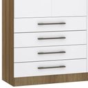 Ver imagem 4 de Guarda Roupa Solteiro 132cm 3 Portas 4 Gavetas Delphi Avelã/branco L01 - Mpozenato
