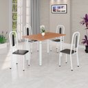 Ver imagem 1 de Conjunto para Sala de Jantar com 4 Cadeiras Lívia Branco/Preto