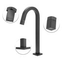 Ver imagem 2 de Torneira Banheiro Quadrada Preto Black Pratica Clean Alta