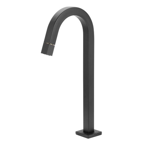 Torneira Banheiro Quadrada Preto Black Pratica Clean Alta