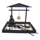 Ver imagem 1 de Terrário Bandeja Areia Altar Jardim Zen Decorativo Porta Vela Madeira 18cm