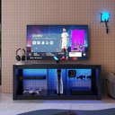 Ver imagem 1 de Rack para TV até 55 Polegadas Gamer com LED e 2 Prateleiras de Vidro Multimóveis Crpro-RCK030 Preto