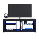 Ver imagem 7 de Rack para TV até 55 Polegadas Gamer com LED e 2 Prateleiras de Vidro Multimóveis Crpro-RCK030 Preto