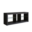 Ver imagem 2 de Rack para TV até 55 Polegadas Gamer com LED e 2 Prateleiras de Vidro Multimóveis Crpro-RCK030 Preto